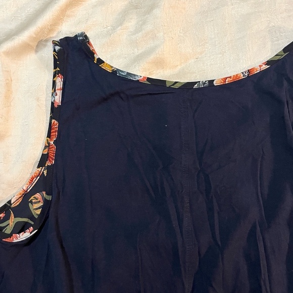 LOFT Navy Floral Sleeveless Blouse - Picture 7 of 7